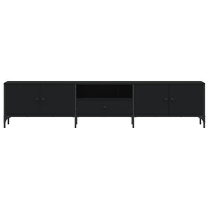 Schwarzer TV-Schrank mit Schublade 200 cm