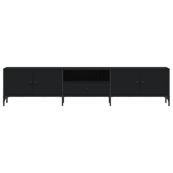 Schwarzer TV-Schrank mit Schublade 200 cm