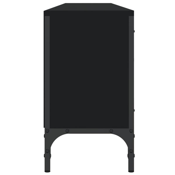 Schwarzer TV-Schrank mit Schublade 200 cm