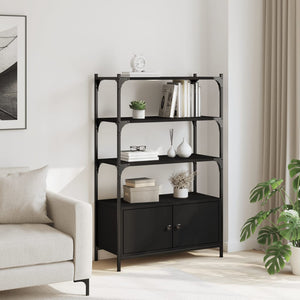 Schwarzes Bücherregal mit 3 Böden