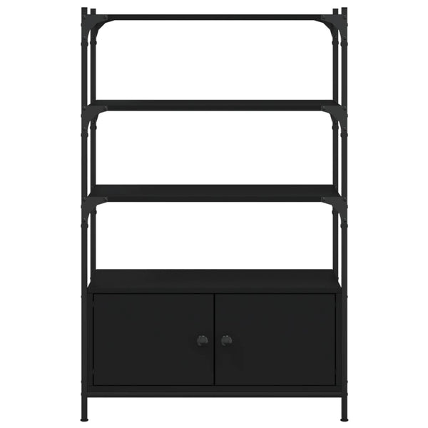 Schwarzes Bücherregal mit 3 Böden
