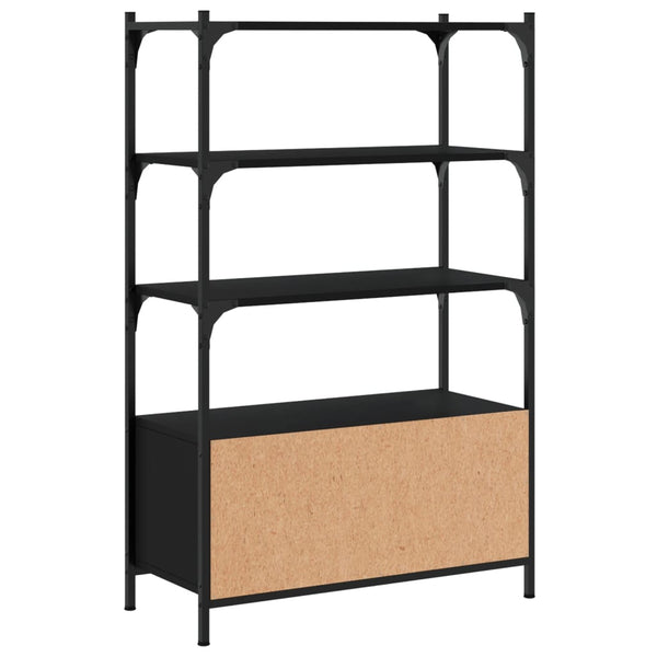 Schwarzes Bücherregal mit 3 Böden