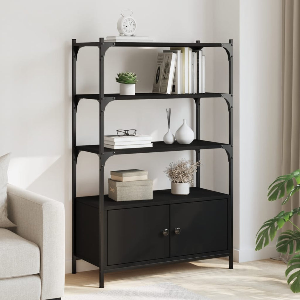vidaXL Étagère 3 niveaux noir 70x30x109,5 cm bois d'ingénierie