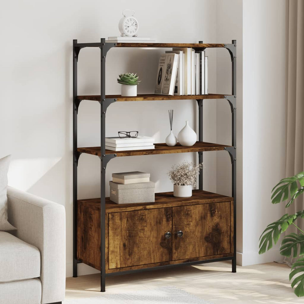 vidaXL Bibliothèque 3 compartiments chêne fumé 70x30x109,5 cm Bois d'ingénierie
