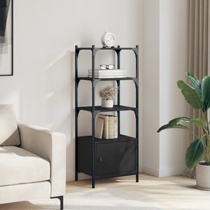 vidaXL Étagère à livres 3 compartiments noir 41x30x109,5 cm bois d'ingénierie