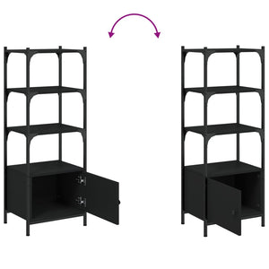 vidaXL Étagère à livres 3 compartiments noir 41x30x109,5 cm bois d'ingénierie