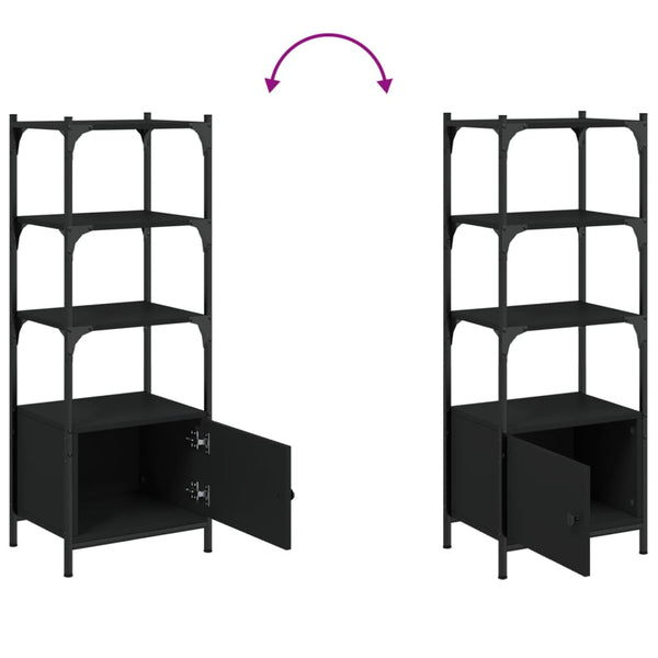 vidaXL Étagère à livres 3 compartiments noir 41x30x109,5 cm bois d'ingénierie