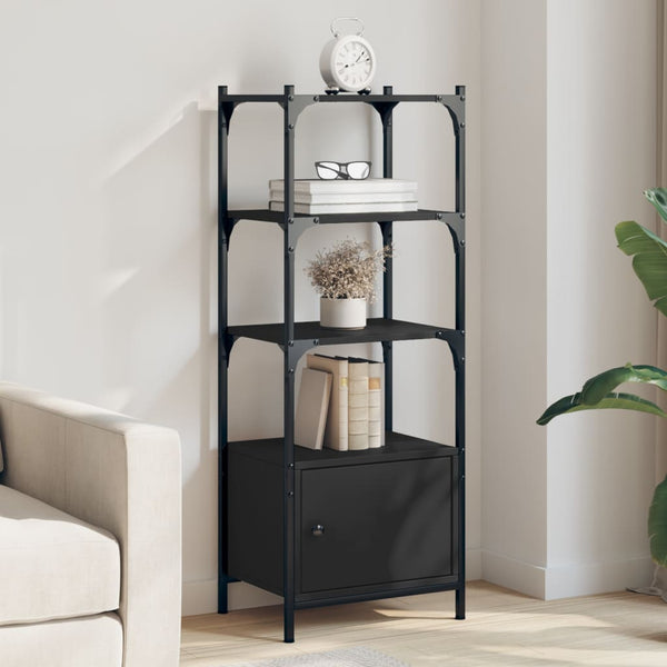 vidaXL Étagère à livres 3 compartiments noir 41x30x109,5 cm bois d'ingénierie