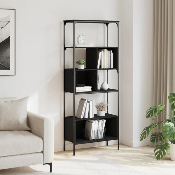 Bücherregal Schwarz mit 5 Böden