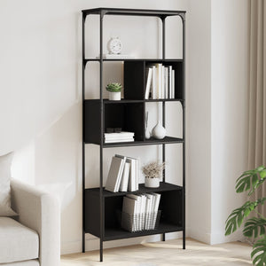 Bücherregal Schwarz mit 5 Böden