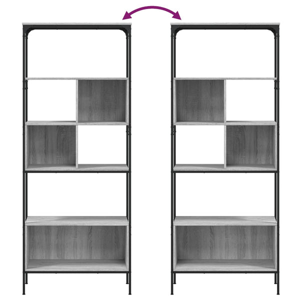 vidaXL Étagère à 5 niveaux Gris Sonoma 76x33x188,5 cm Bois d'ingénierie