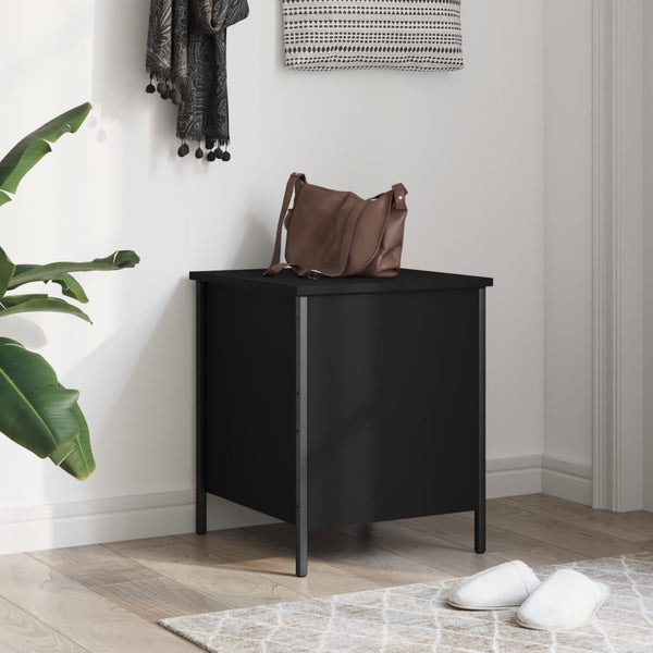 Sitzbank Schwarz mit Stauraum 40x50 cm