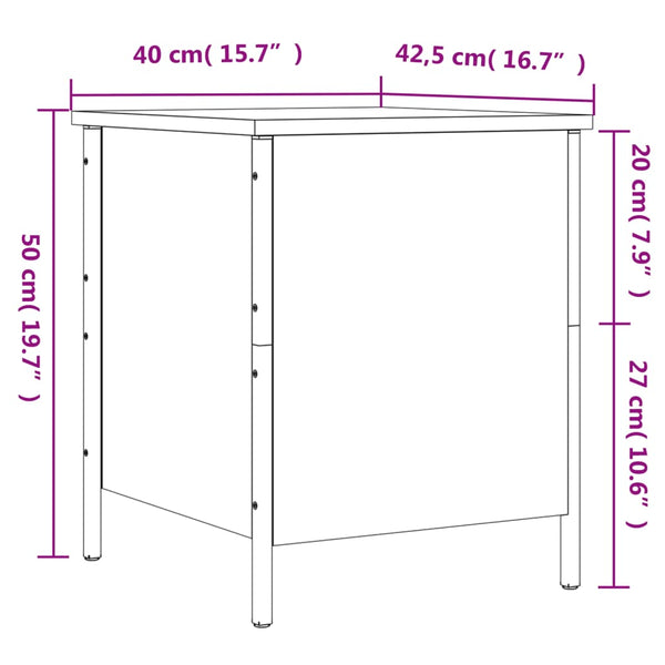 Sitzbank Schwarz mit Stauraum 40x50 cm