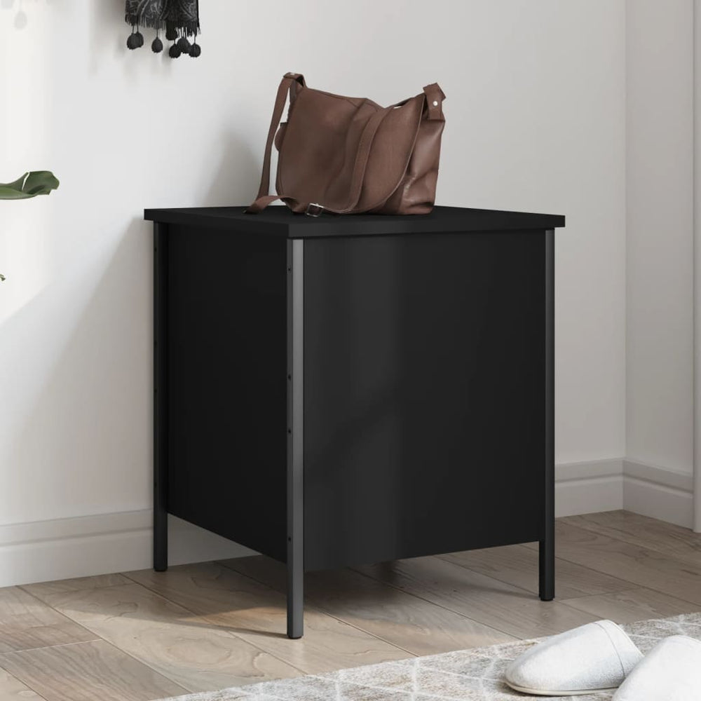 Sitzbank Schwarz mit Stauraum 40x50 cm