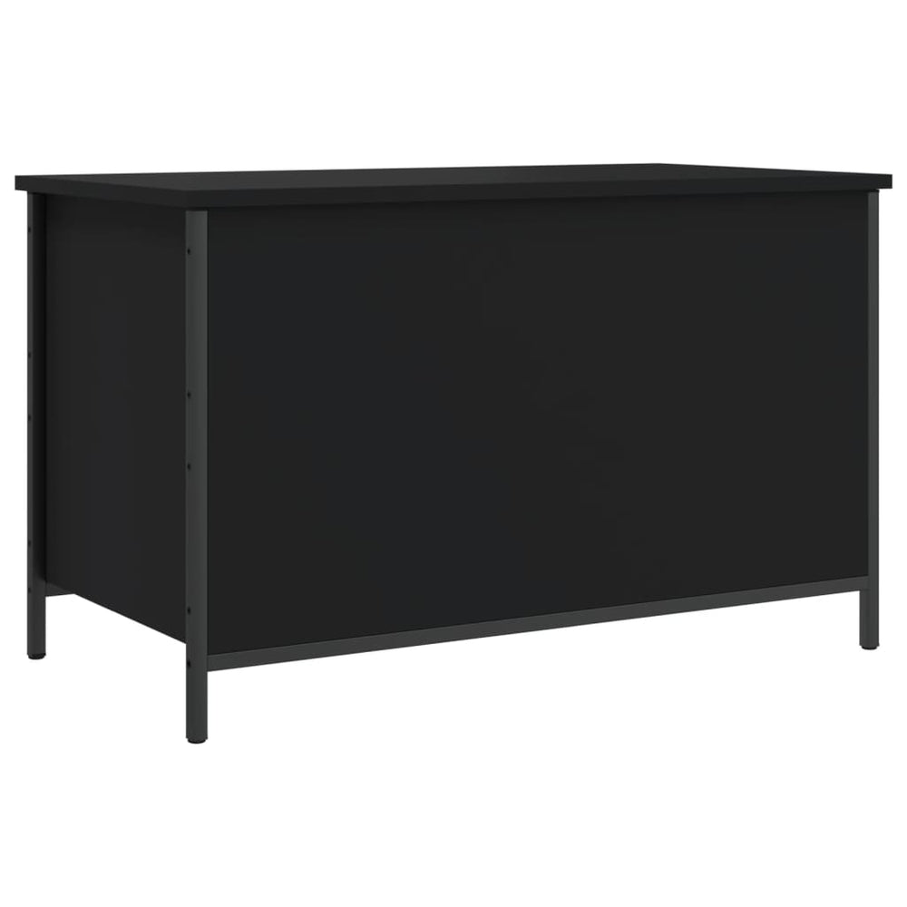 Sitzbank Schwarz mit Stauraum 80cm