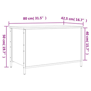 Sitzbank Schwarz mit Stauraum 80cm
