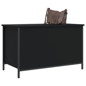 Sitzbank Schwarz mit Stauraum 80cm