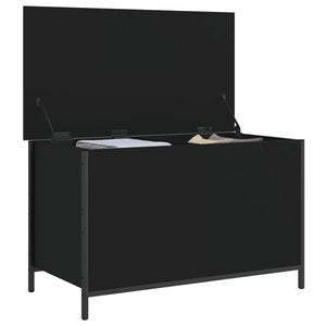 Sitzbank Schwarz mit Stauraum 80cm