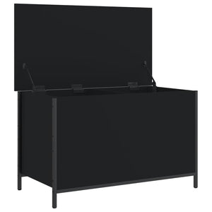 Sitzbank Schwarz mit Stauraum 80cm