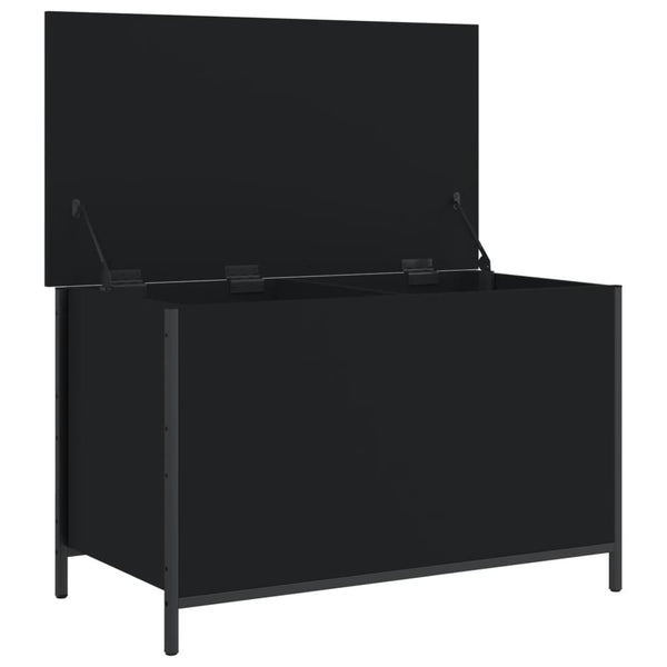 Sitzbank Schwarz mit Stauraum 80cm