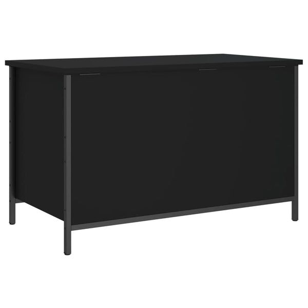 Sitzbank Schwarz mit Stauraum 80cm