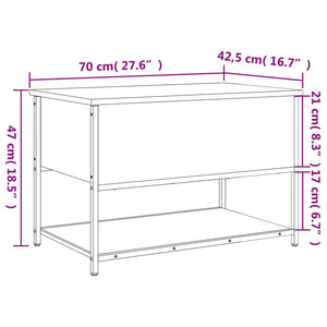 Sitzbank Schwarz mit Stauraum 70 cm