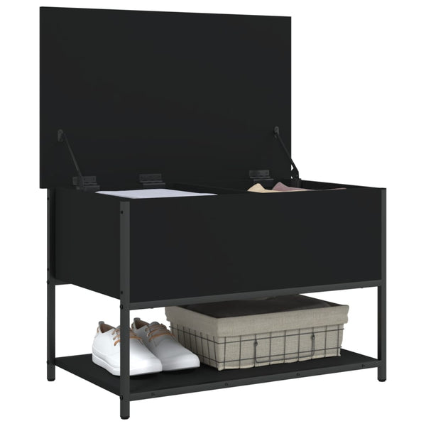 Sitzbank Schwarz mit Stauraum 70 cm
