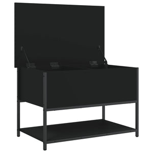 Sitzbank Schwarz mit Stauraum 70 cm