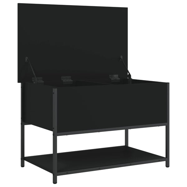 Sitzbank Schwarz mit Stauraum 70 cm