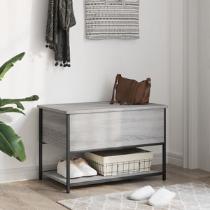 vidaXL Banc avec rangement gris et couleur chêne Sonoma 70x42,5x47 cm aggloméré