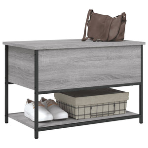 vidaXL Banc avec rangement gris et couleur chêne Sonoma 70x42,5x47 cm aggloméré