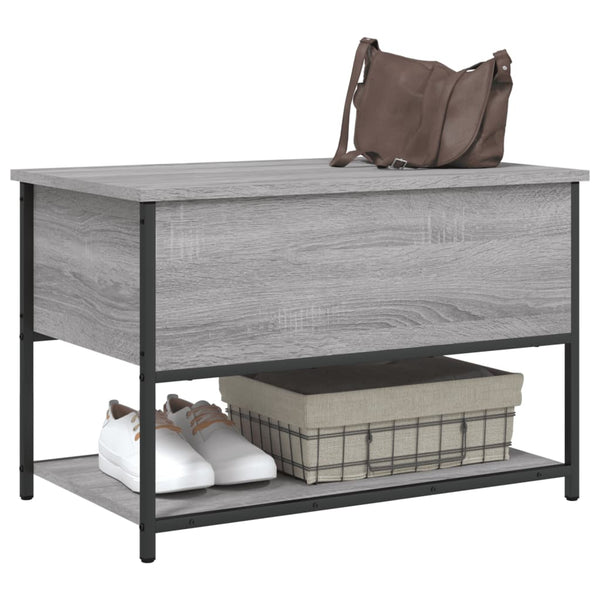 vidaXL Banc avec rangement gris et couleur chêne Sonoma 70x42,5x47 cm aggloméré