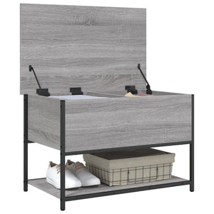 vidaXL Banc avec rangement gris et couleur chêne Sonoma 70x42,5x47 cm aggloméré