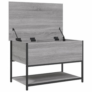 vidaXL Banc avec rangement gris et couleur chêne Sonoma 70x42,5x47 cm aggloméré