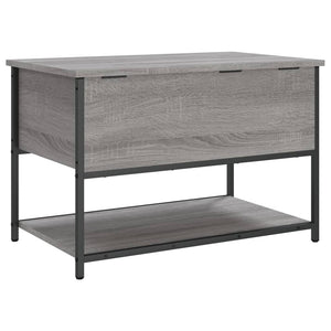 vidaXL Banc avec rangement gris et couleur chêne Sonoma 70x42,5x47 cm aggloméré