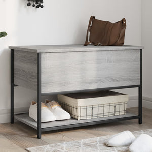 vidaXL Banc avec rangement gris et couleur chêne Sonoma 70x42,5x47 cm aggloméré