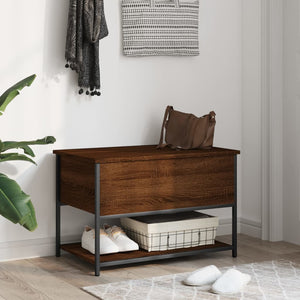Sitzbank mit Stauraum, Braun Eiche, 70 cm