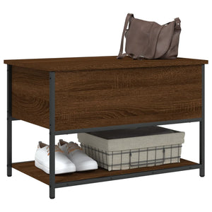 Sitzbank mit Stauraum, Braun Eiche, 70 cm
