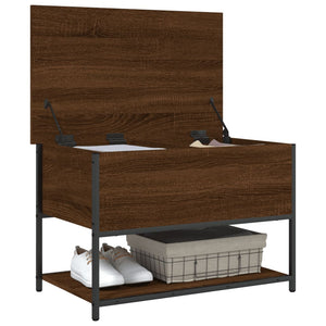 Sitzbank mit Stauraum, Braun Eiche, 70 cm