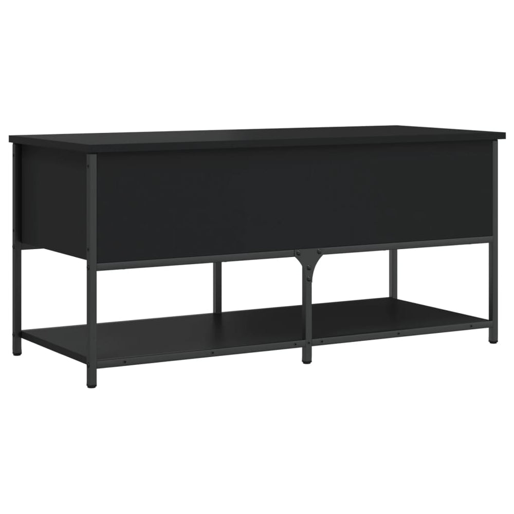Sitzbank Schwarz mit Stauraum 100cm