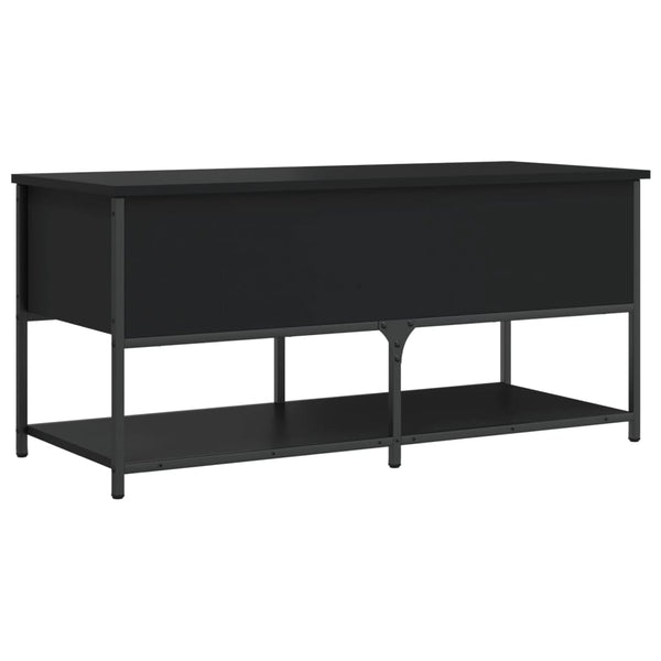 Sitzbank Schwarz mit Stauraum 100cm