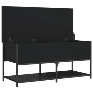 Sitzbank Schwarz mit Stauraum 100cm
