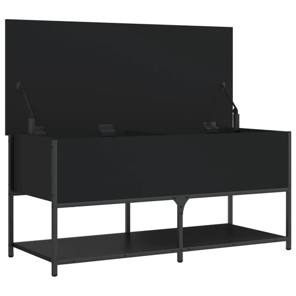 Sitzbank Schwarz mit Stauraum 100cm