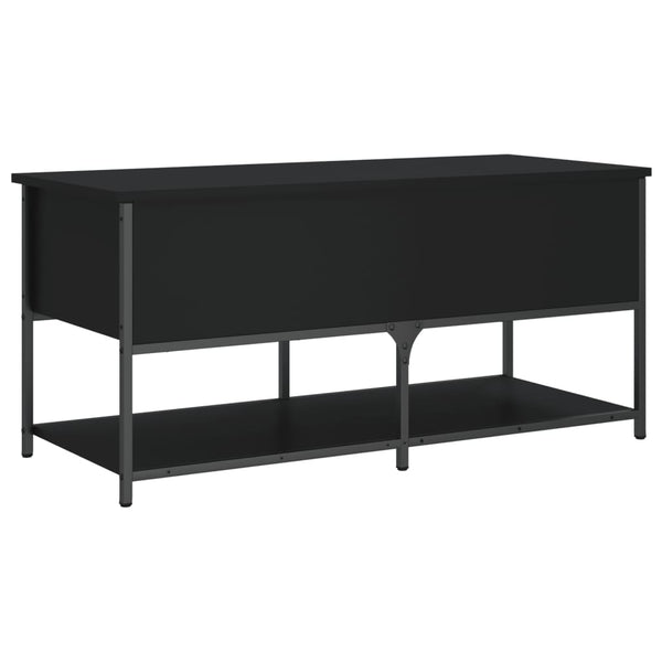 Sitzbank Schwarz mit Stauraum 100cm