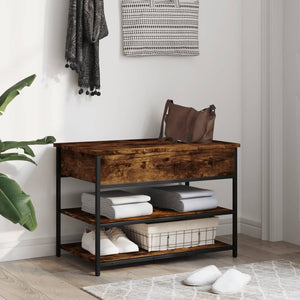 Schuhbank Räuchereiche 70cm mit Stauraum