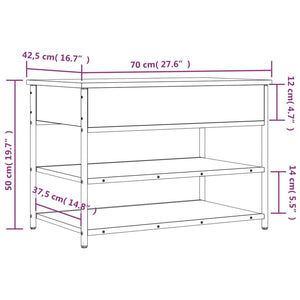 Schuhbank Räuchereiche 70cm mit Stauraum