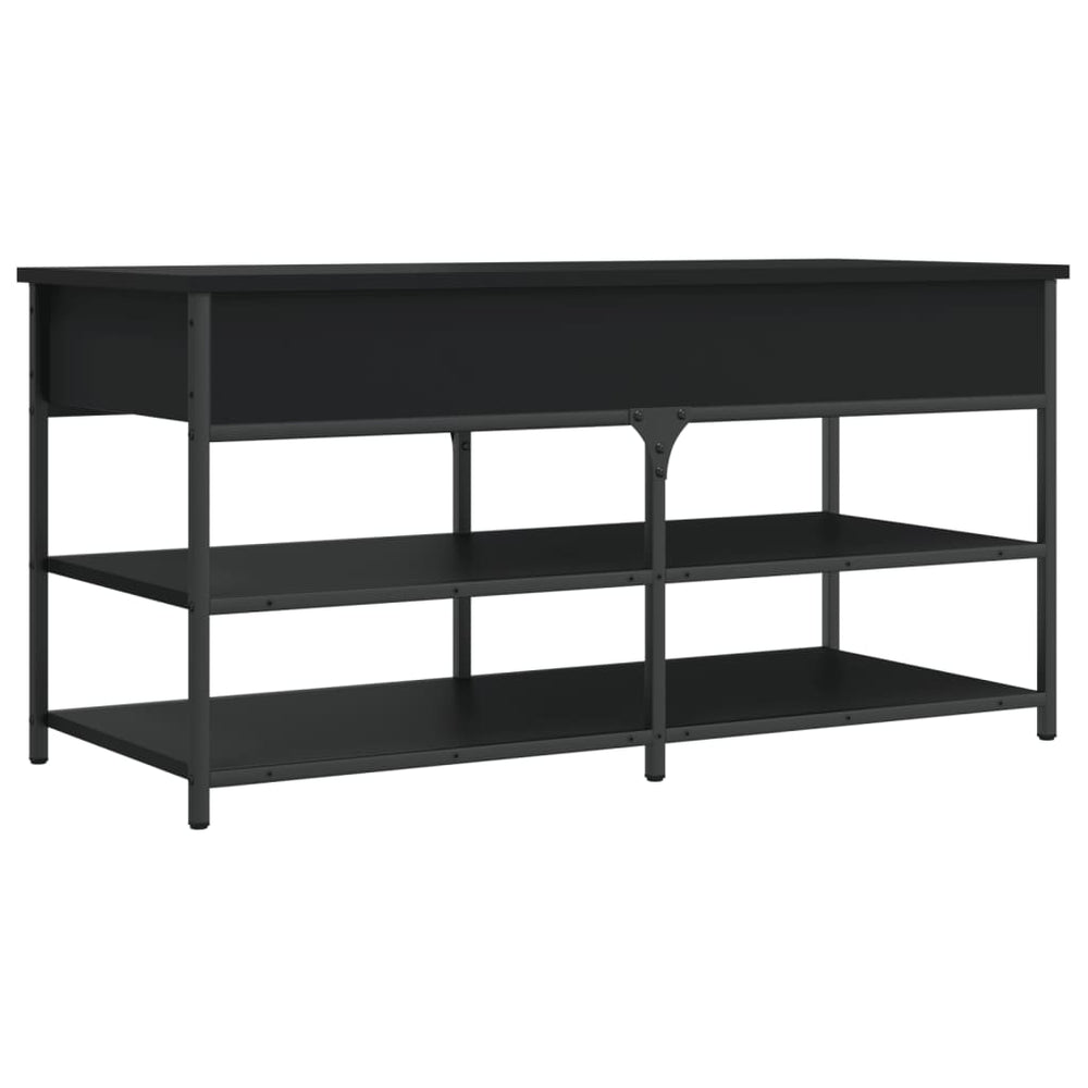 Schuhbank Schwarz 100 cm mit Stauraum
