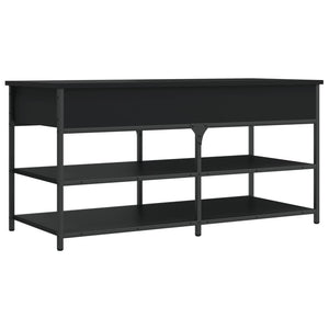 Schuhbank Schwarz 100 cm mit Stauraum
