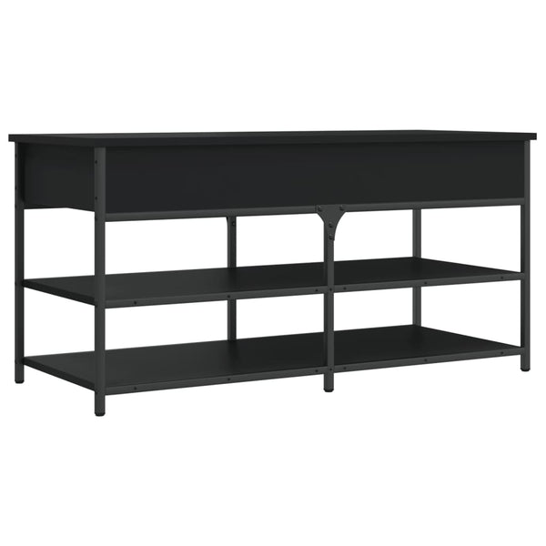 Schuhbank Schwarz 100 cm mit Stauraum