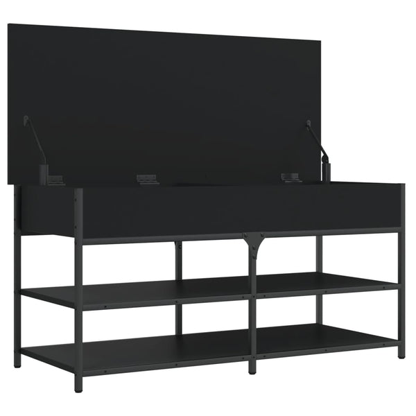 Schuhbank Schwarz 100 cm mit Stauraum